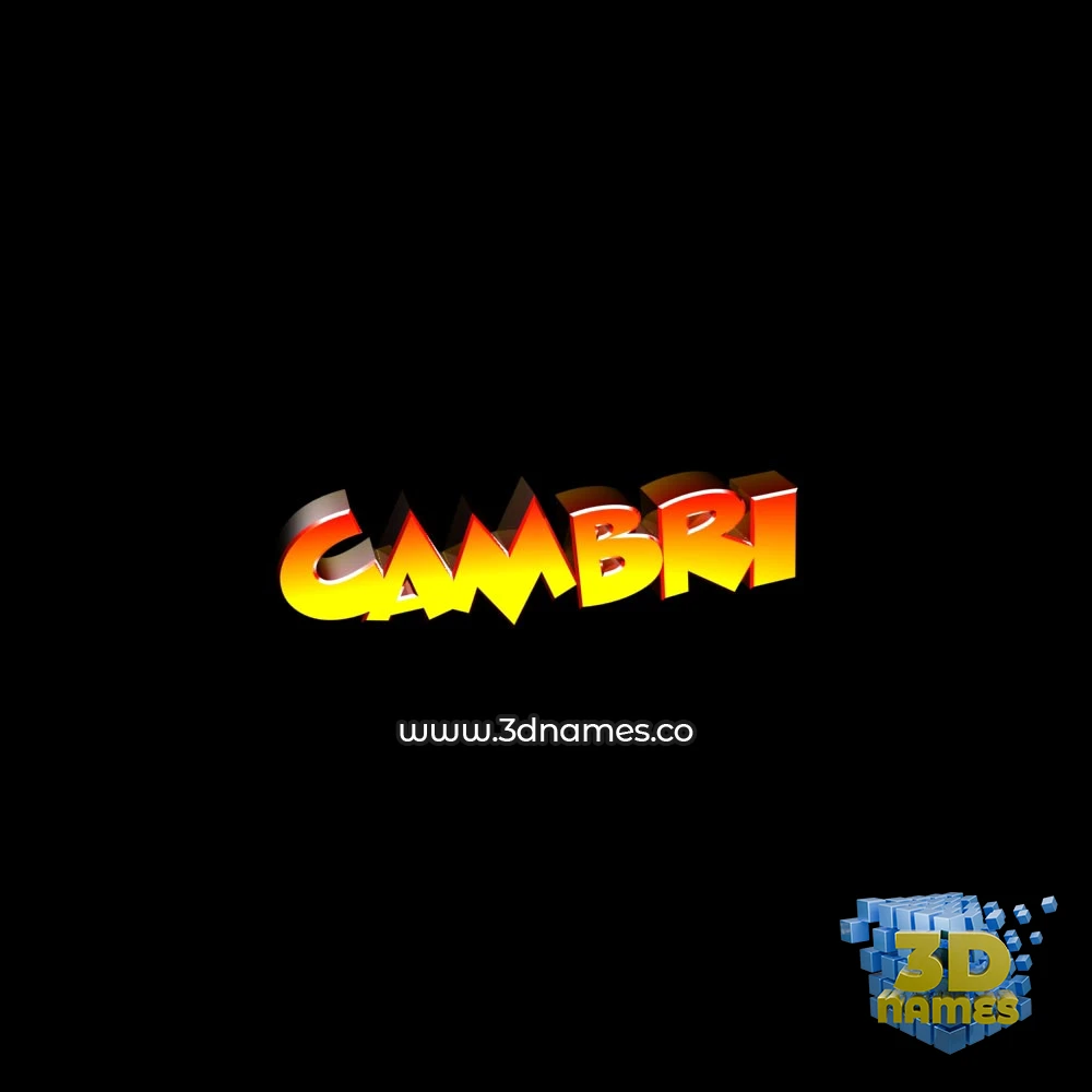 cambri in Black Background style - 3D name wallpaper
