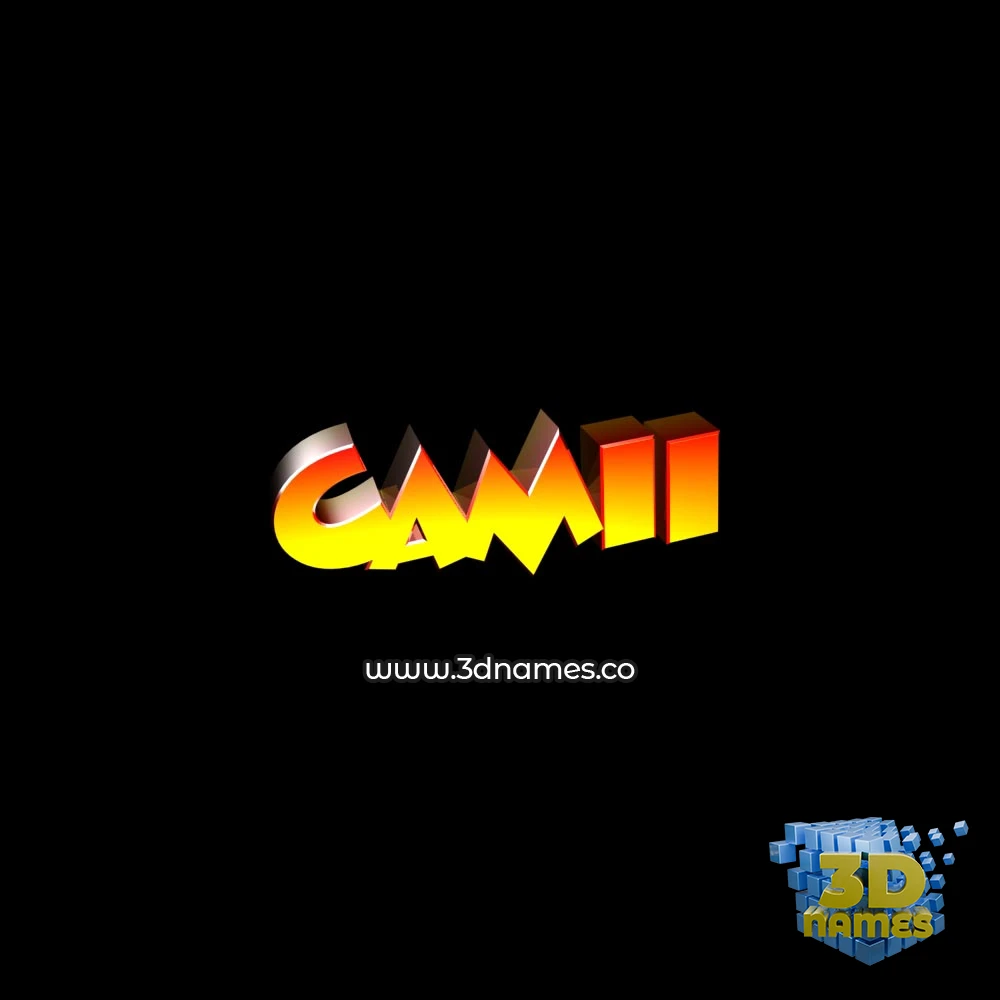 camii in Black Background style - 3D name wallpaper
