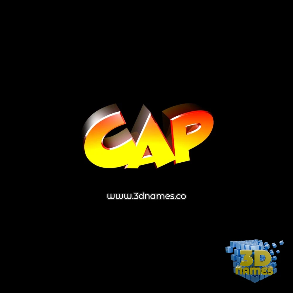cap in Black Background style - 3D name wallpaper