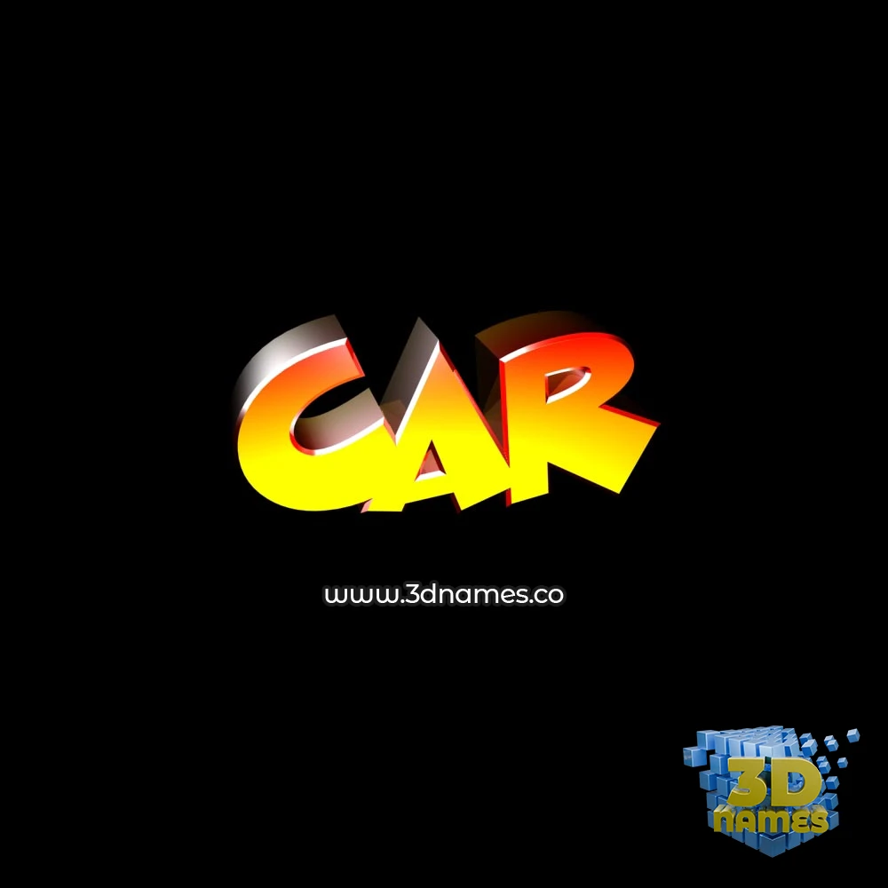 car in Black Background style - 3D name wallpaper