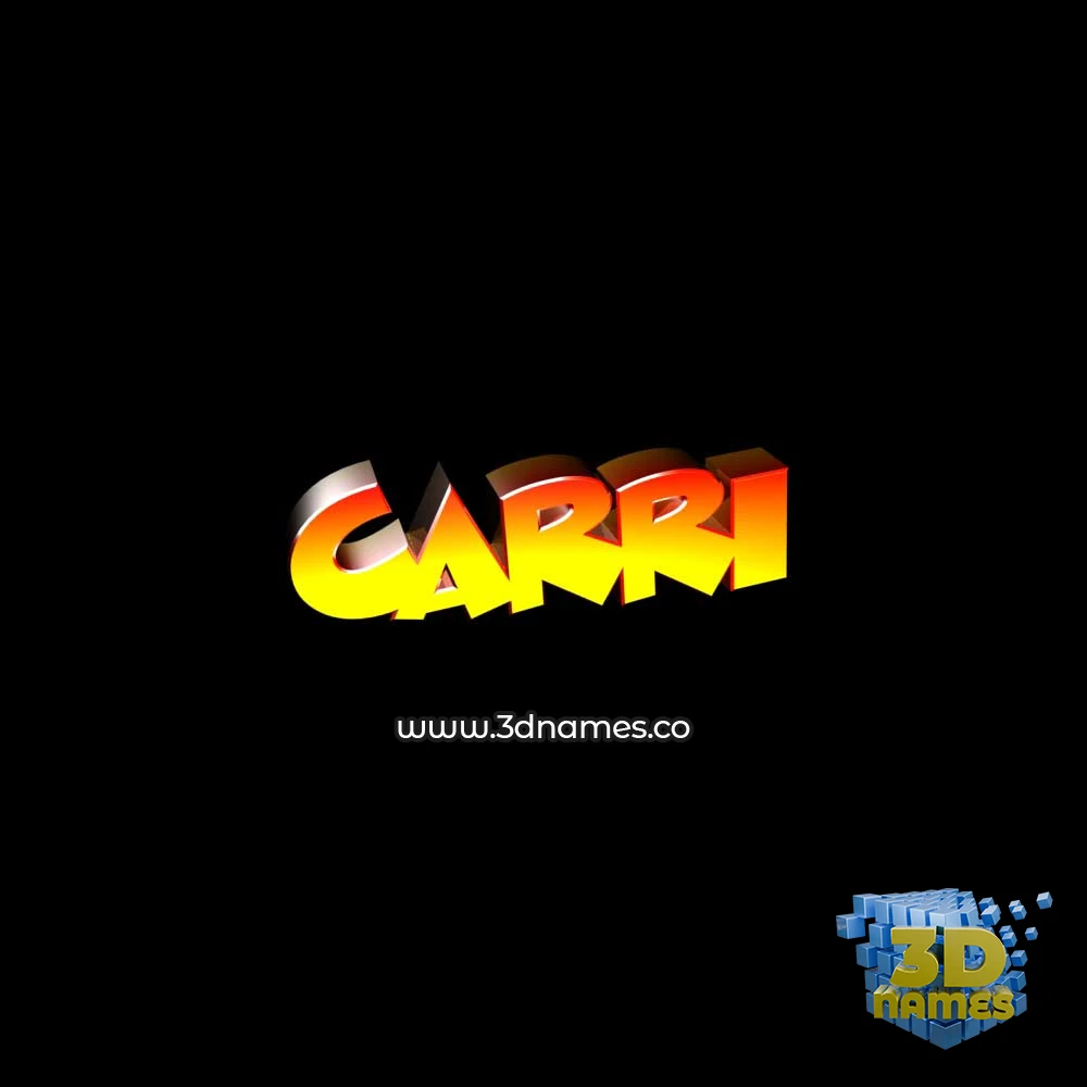carri in Black Background style - 3D name wallpaper