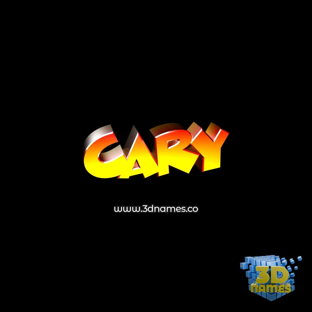 cary in Black Background style - 3D name wallpaper