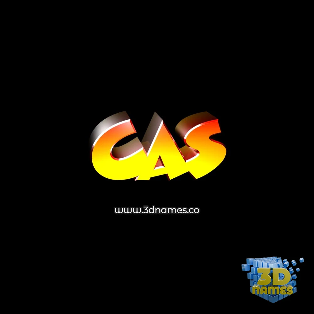 cas in Black Background style - 3D name wallpaper