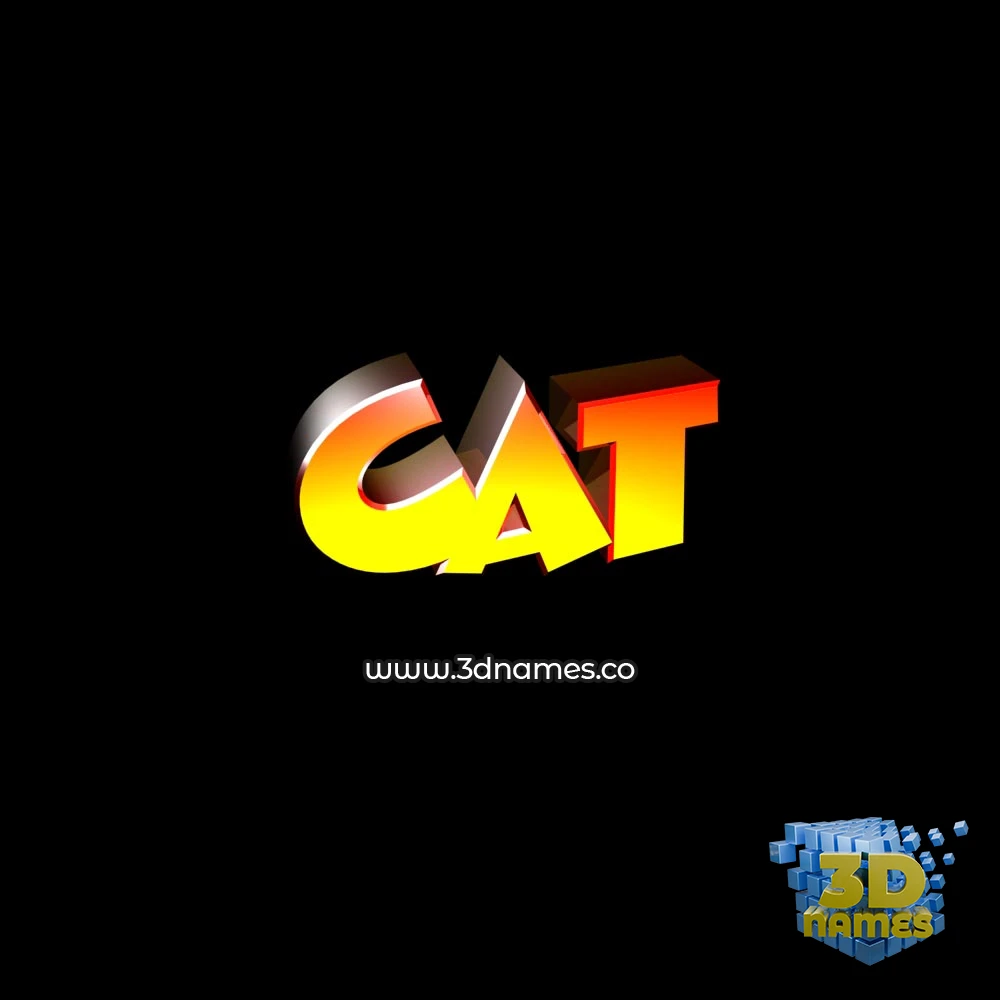 cat in Black Background style - 3D name wallpaper