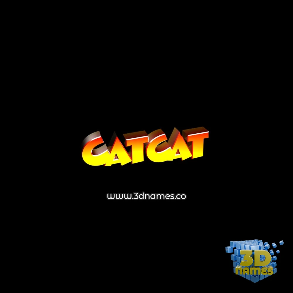 catcat in Black Background style - 3D name wallpaper
