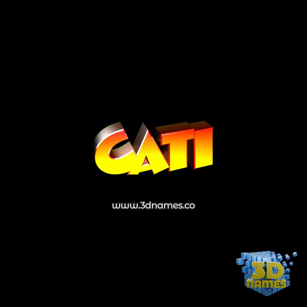 cati in Black Background style - 3D name wallpaper