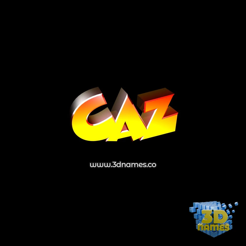 caz in Black Background style - 3D name wallpaper