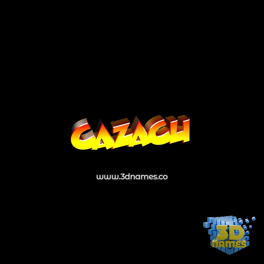 cazacu in Black Background style - 3D name wallpaper