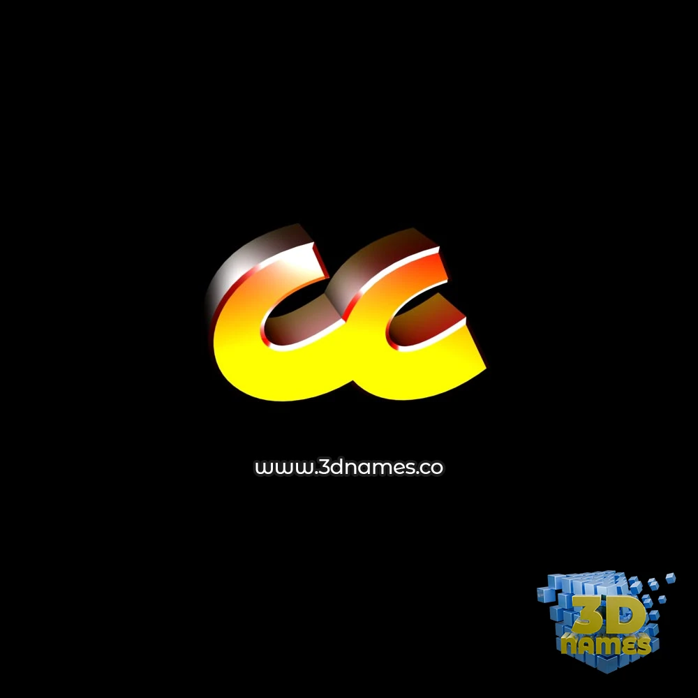 cc in Black Background style - 3D name wallpaper
