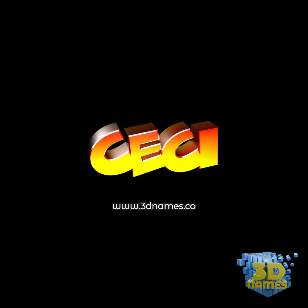 ceci in Black Background style - 3D name wallpaper