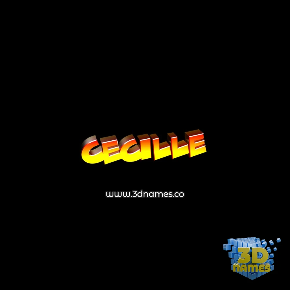 cecille in Black Background style - 3D name wallpaper