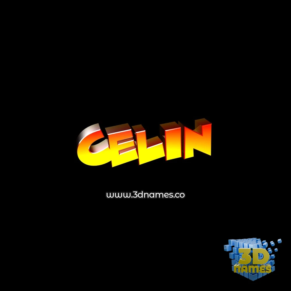 celin in Black Background style - 3D name wallpaper