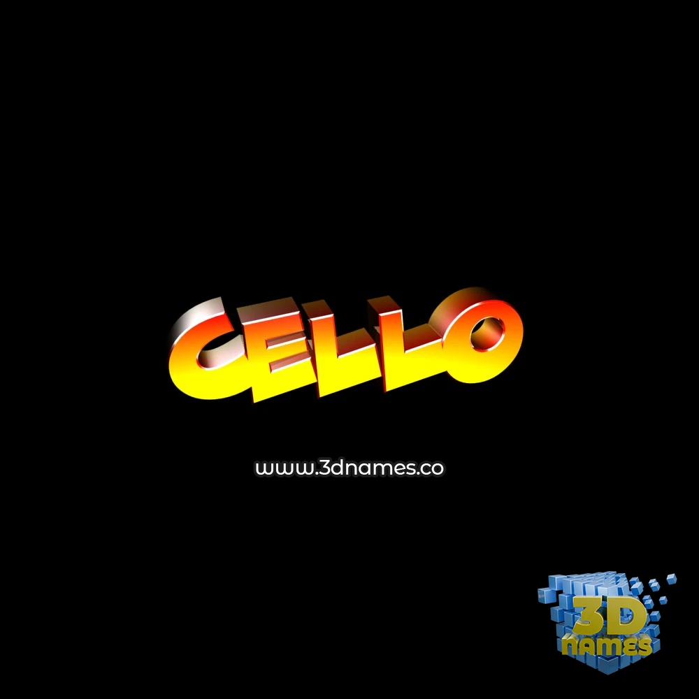 cello in Black Background style - 3D name wallpaper