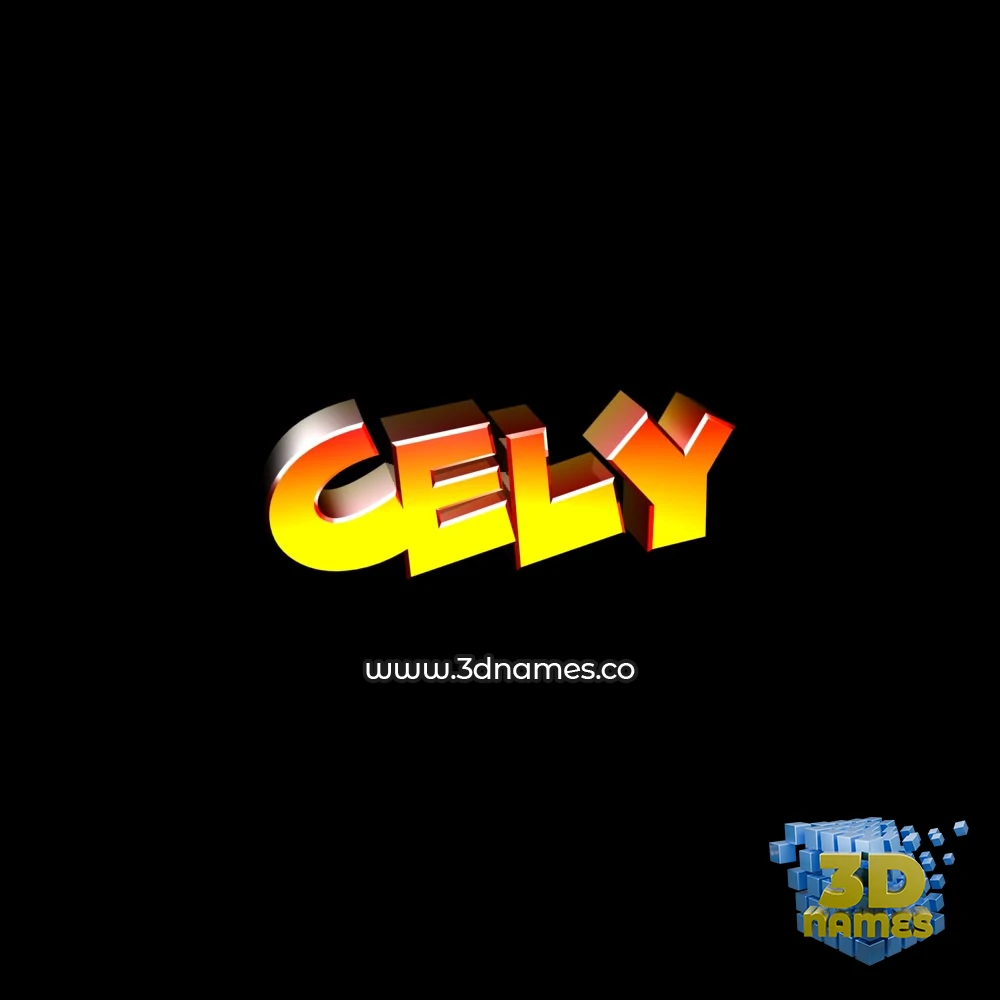 cely in Black Background style - 3D name wallpaper