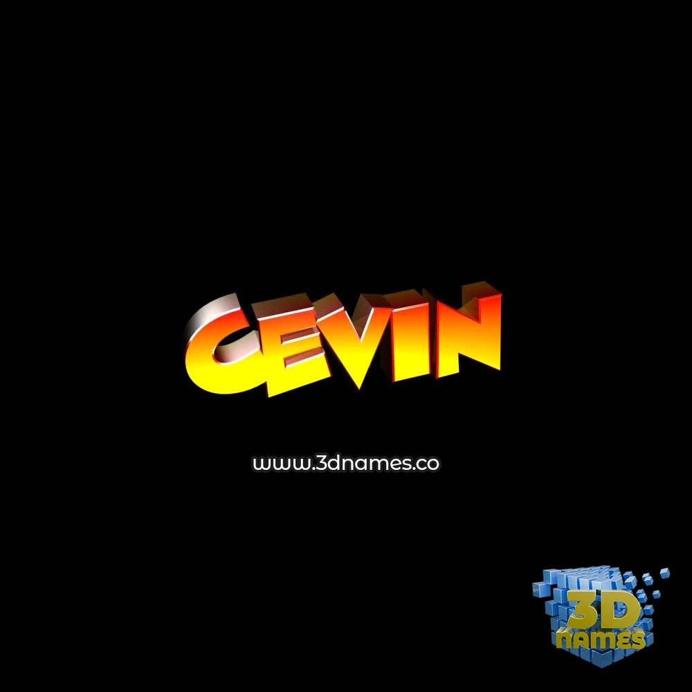 cevin in Black Background style - 3D name wallpaper