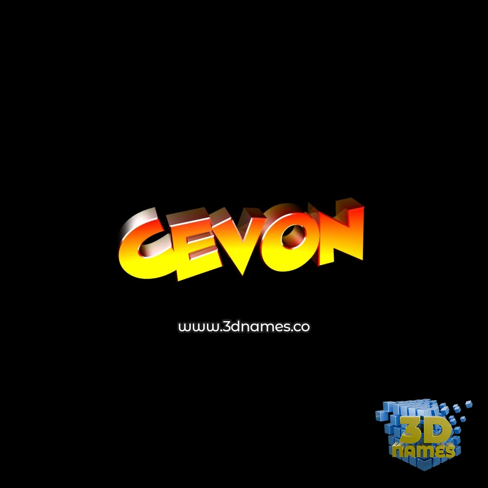 cevon in Black Background style - 3D name wallpaper