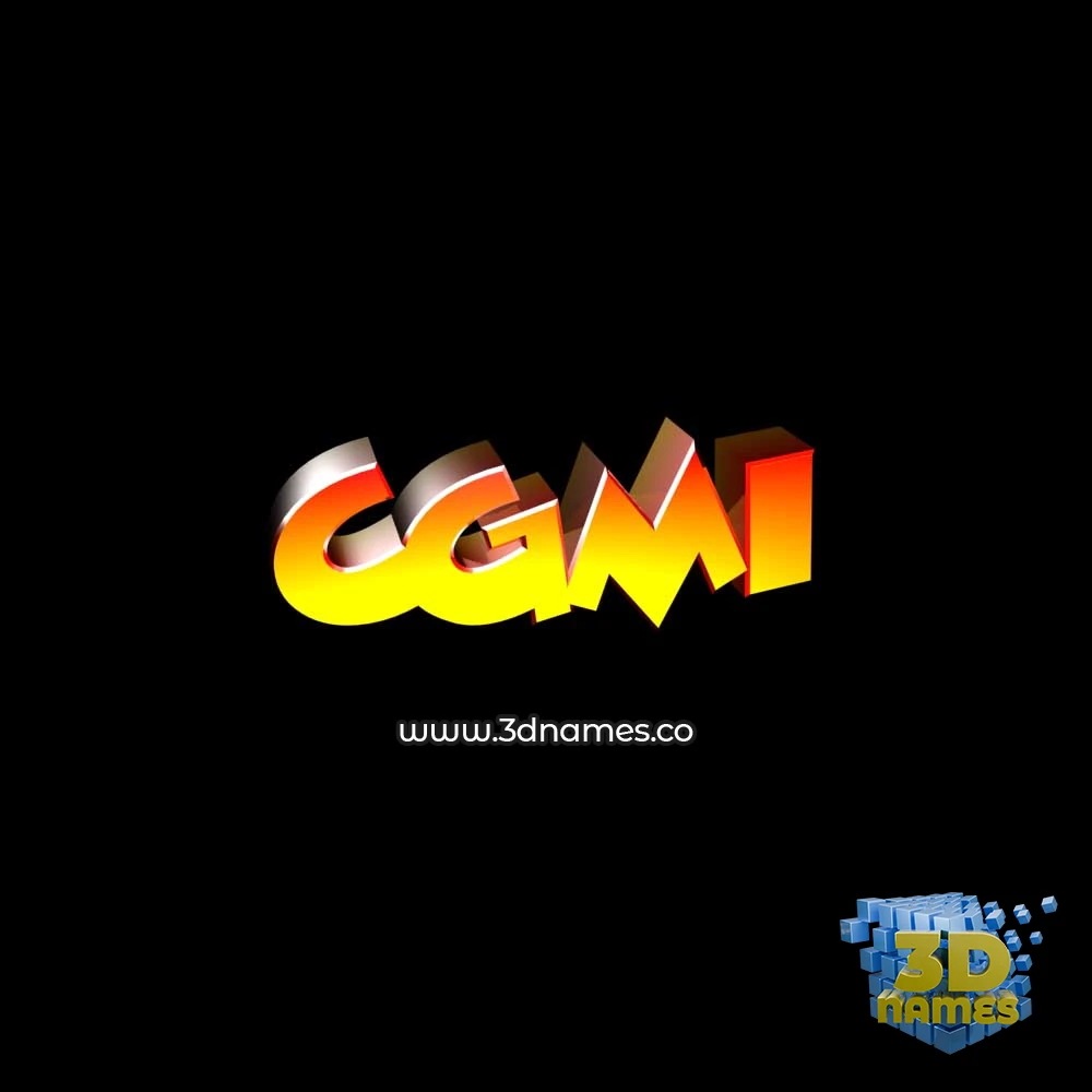 cgmi in Black Background style - 3D name wallpaper