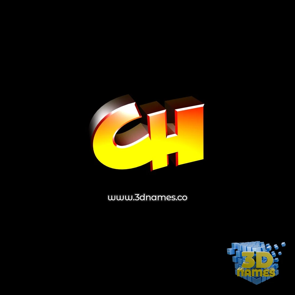 ch in Black Background style - 3D name wallpaper