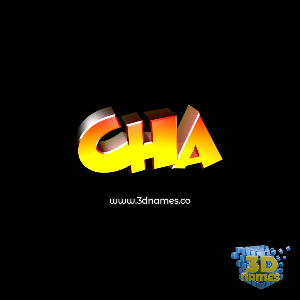 cha in Black Background style - 3D name wallpaper