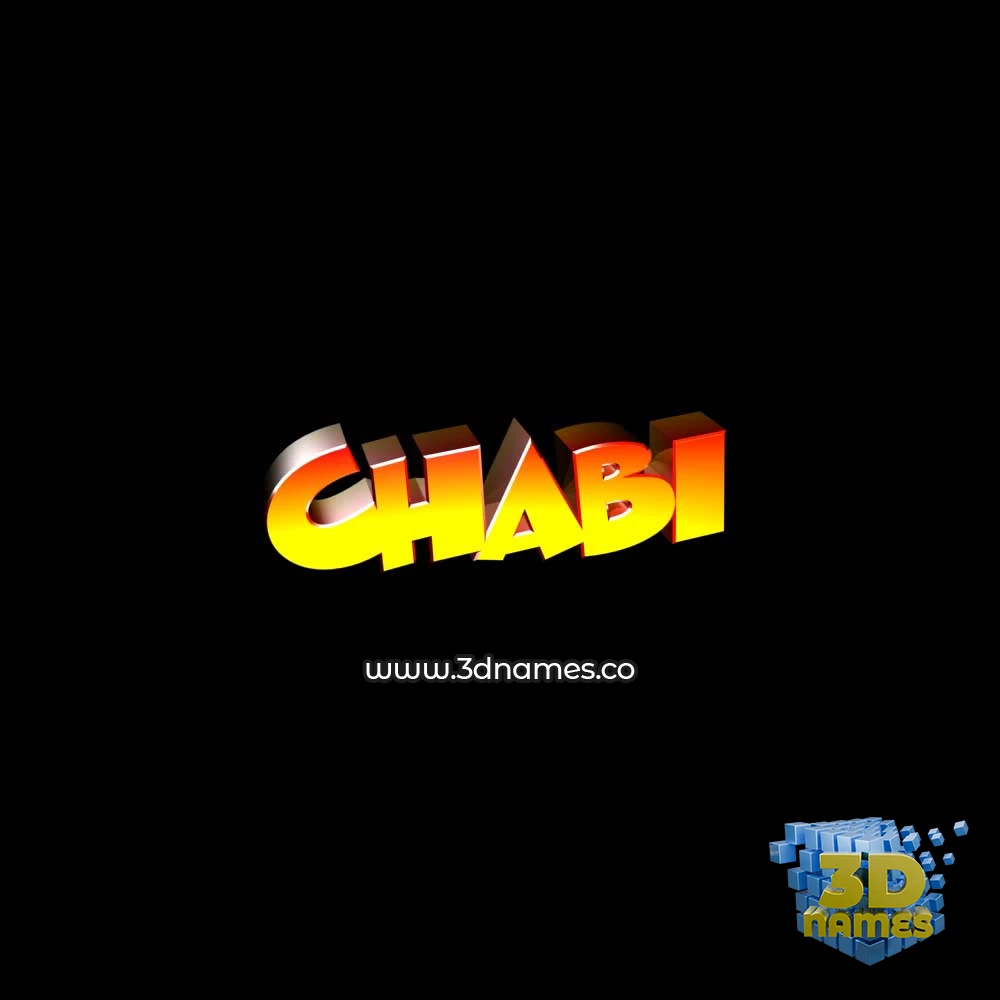 chabi in Black Background style - 3D name wallpaper