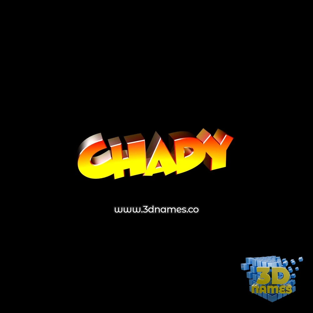 chady in Black Background style - 3D name wallpaper