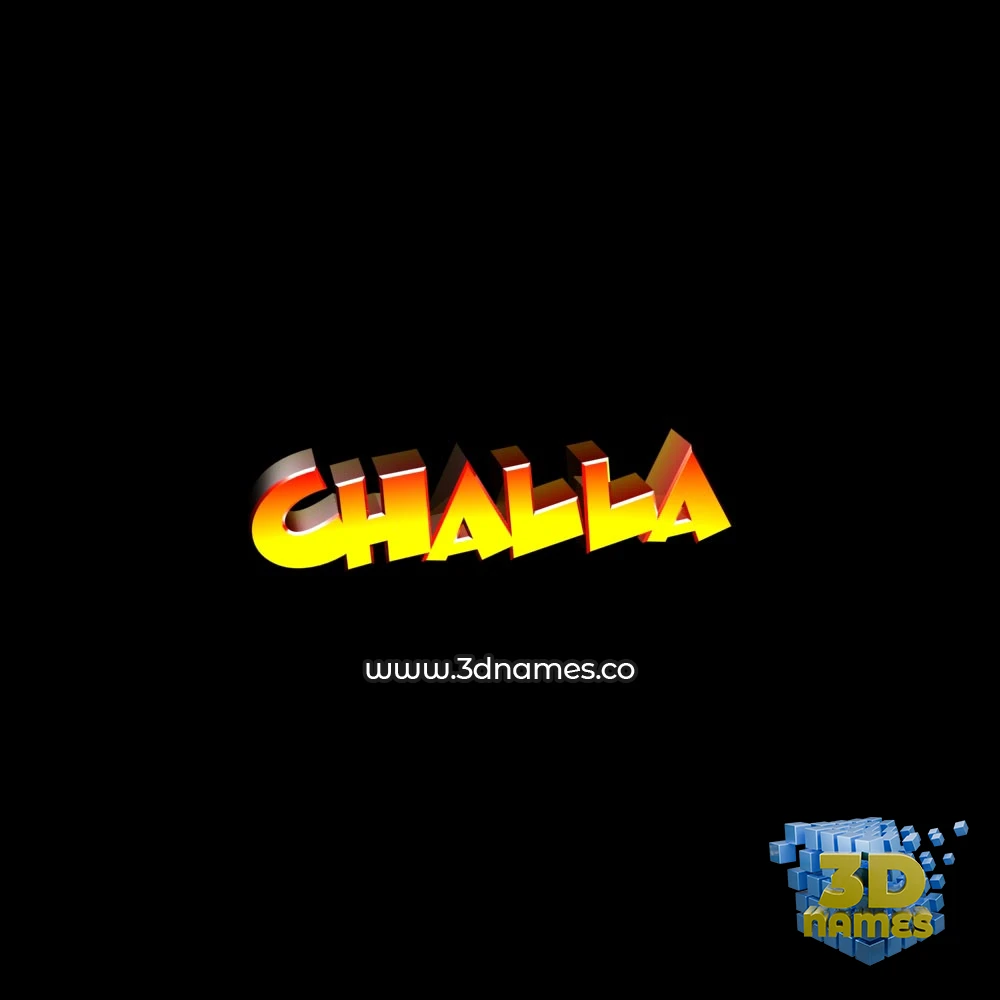 challa in Black Background style - 3D name wallpaper