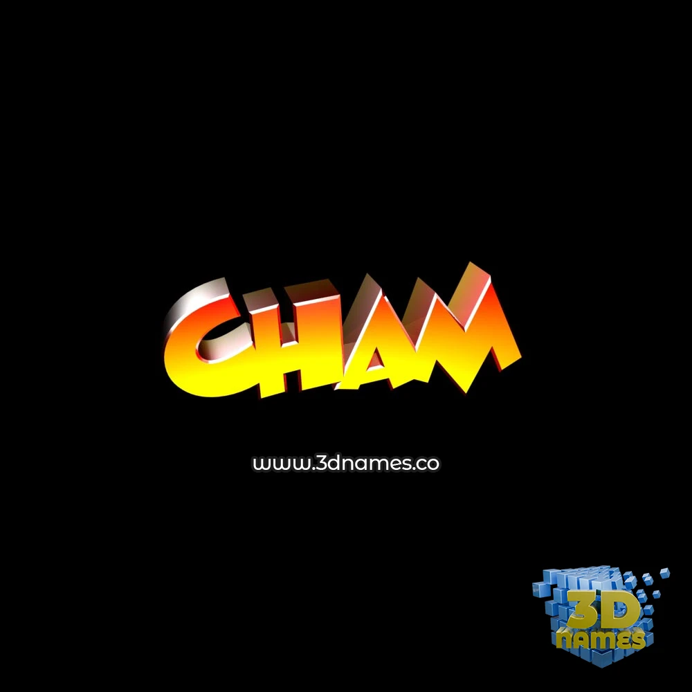 cham in Black Background style - 3D name wallpaper