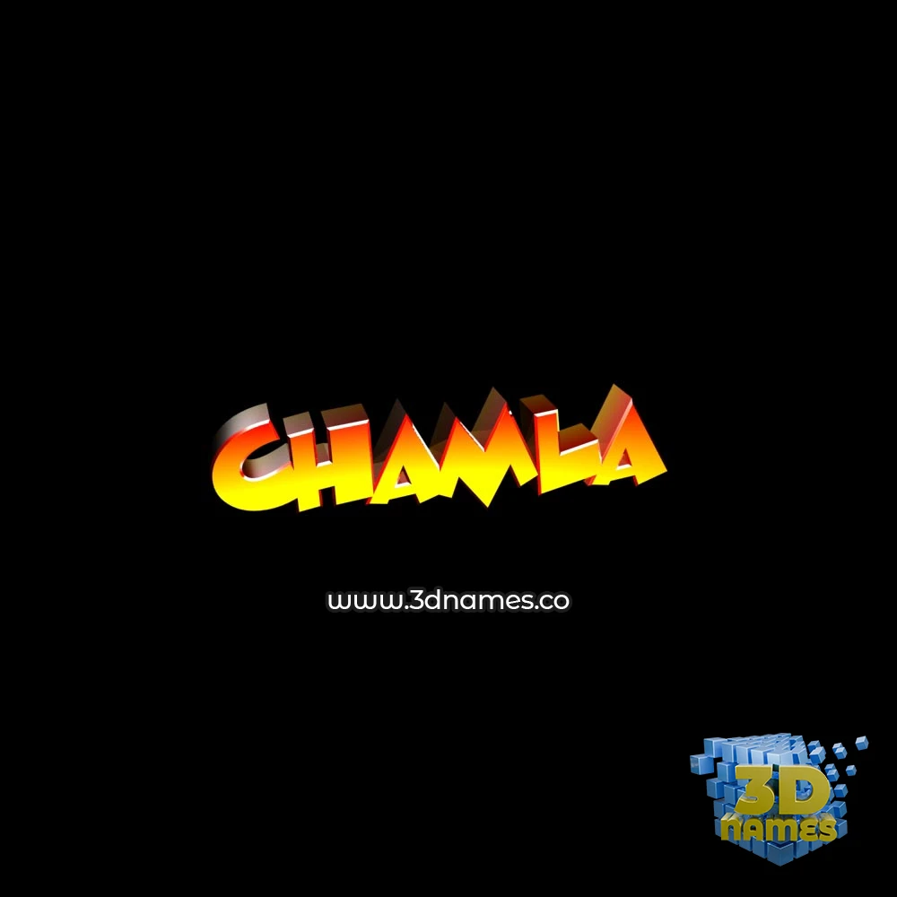 chamla in Black Background style - 3D name wallpaper