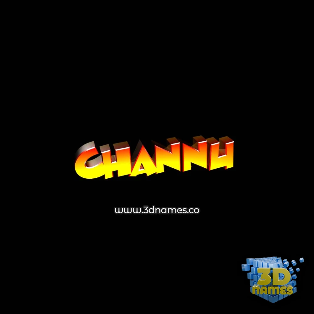 channu in Black Background style - 3D name wallpaper
