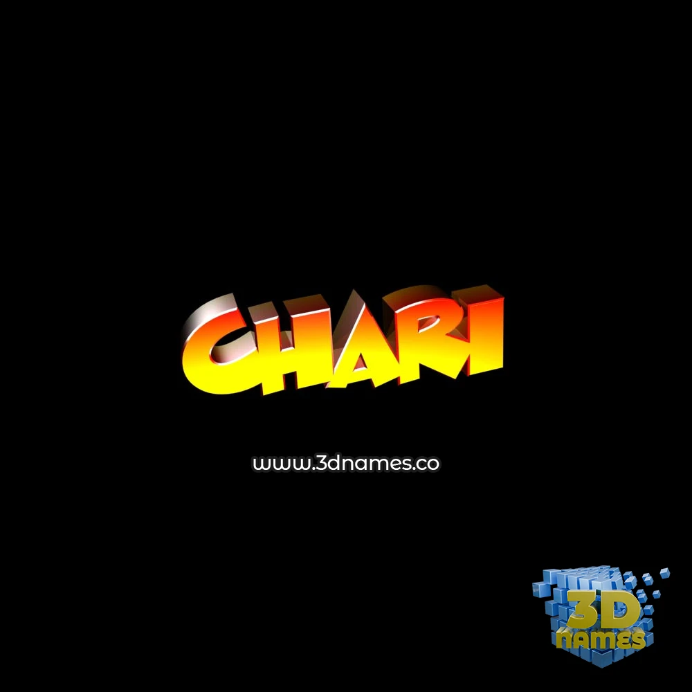 chari in Black Background style - 3D name wallpaper