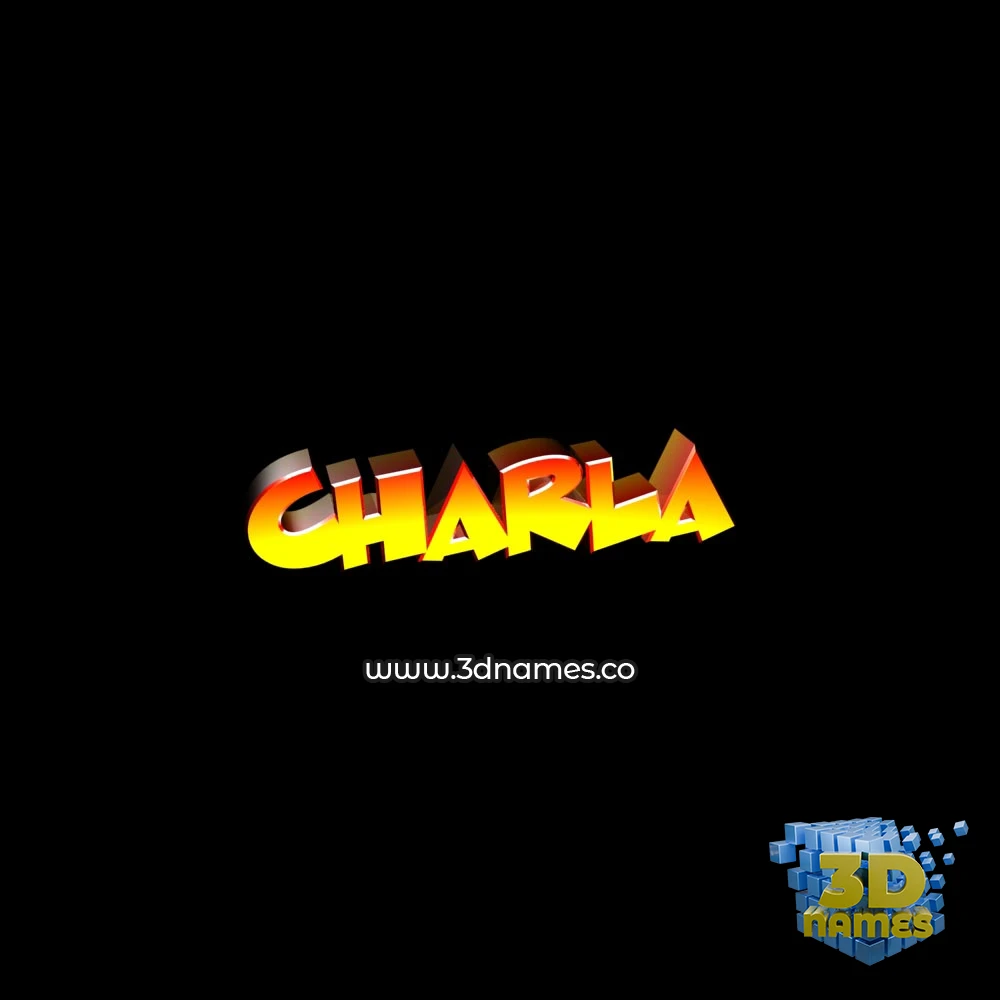 charla in Black Background style - 3D name wallpaper