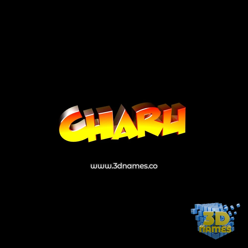 charu in Black Background style - 3D name wallpaper