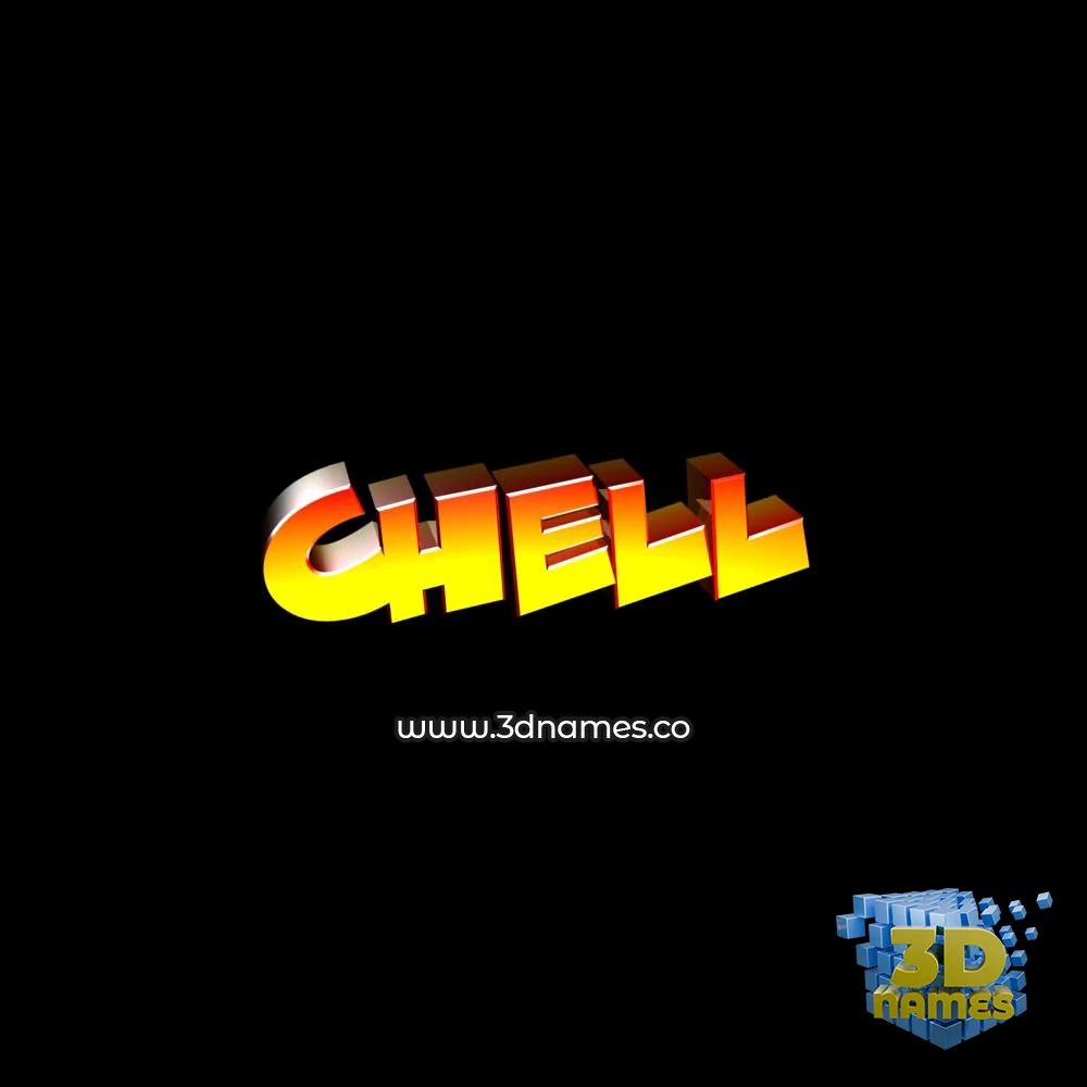 chell in Black Background style - 3D name wallpaper