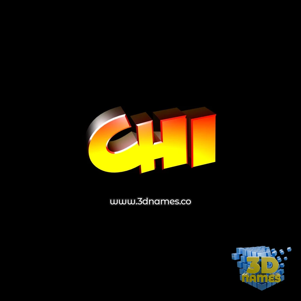 chi in Black Background style - 3D name wallpaper