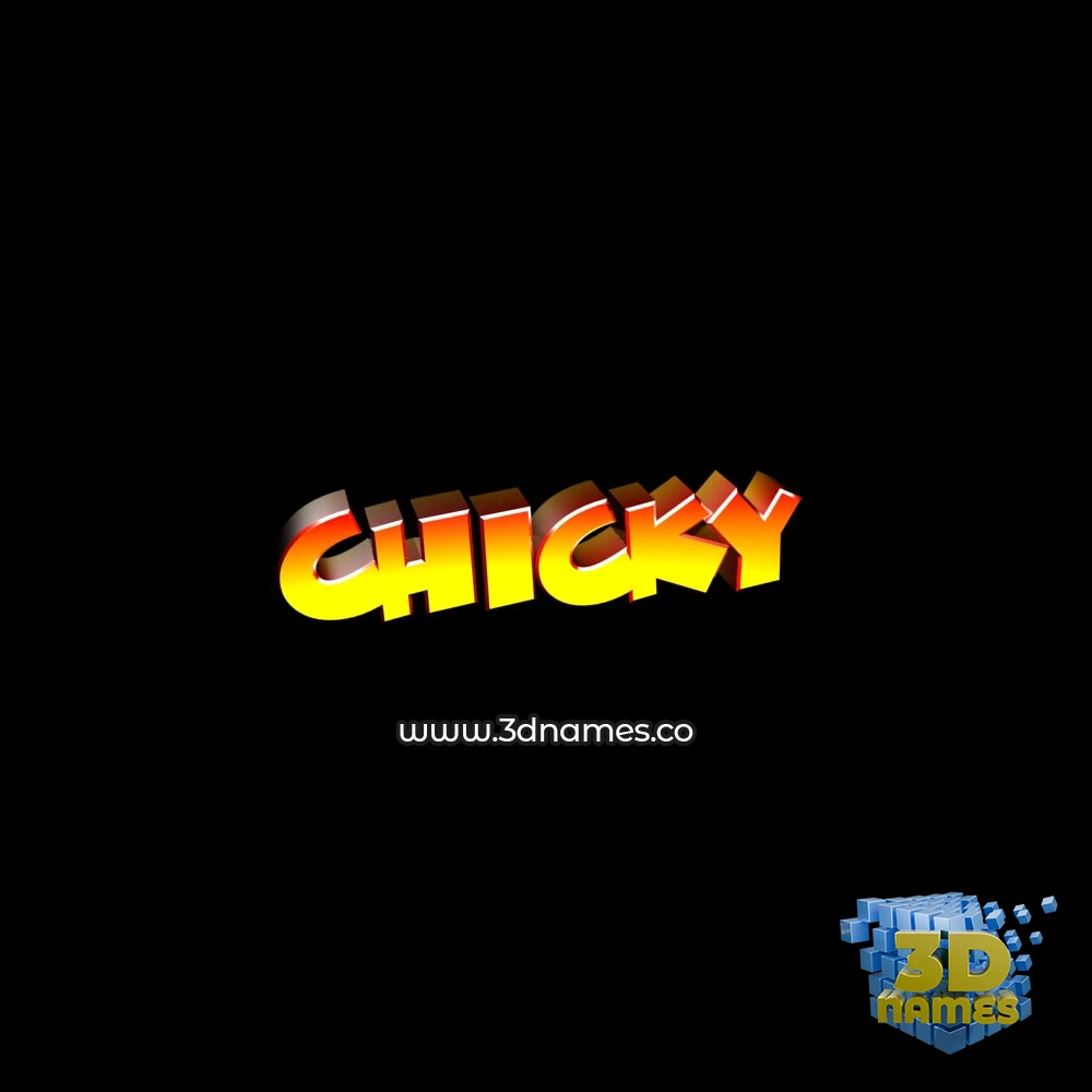 chicky in Black Background style - 3D name wallpaper