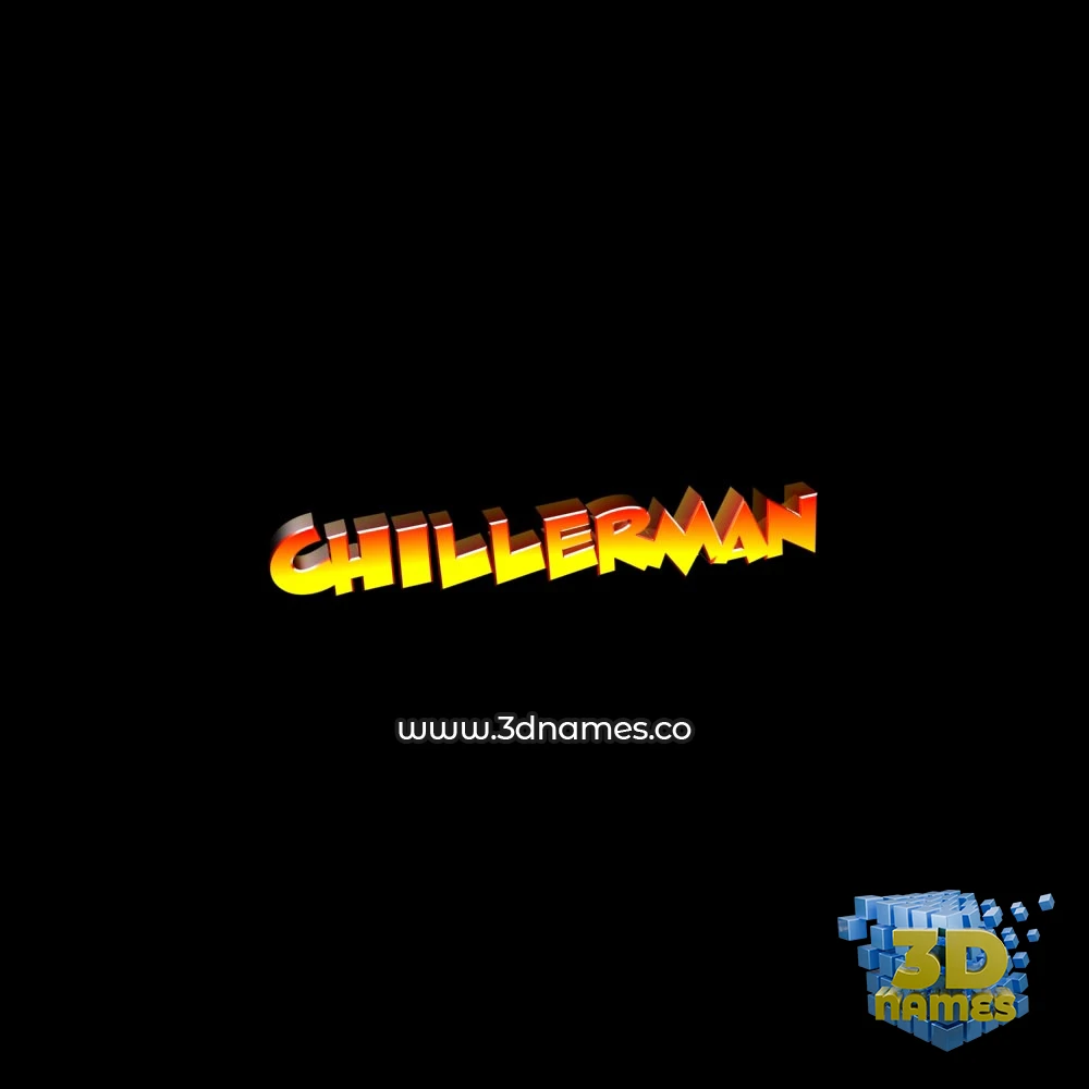 chillerman in Black Background style - 3D name wallpaper