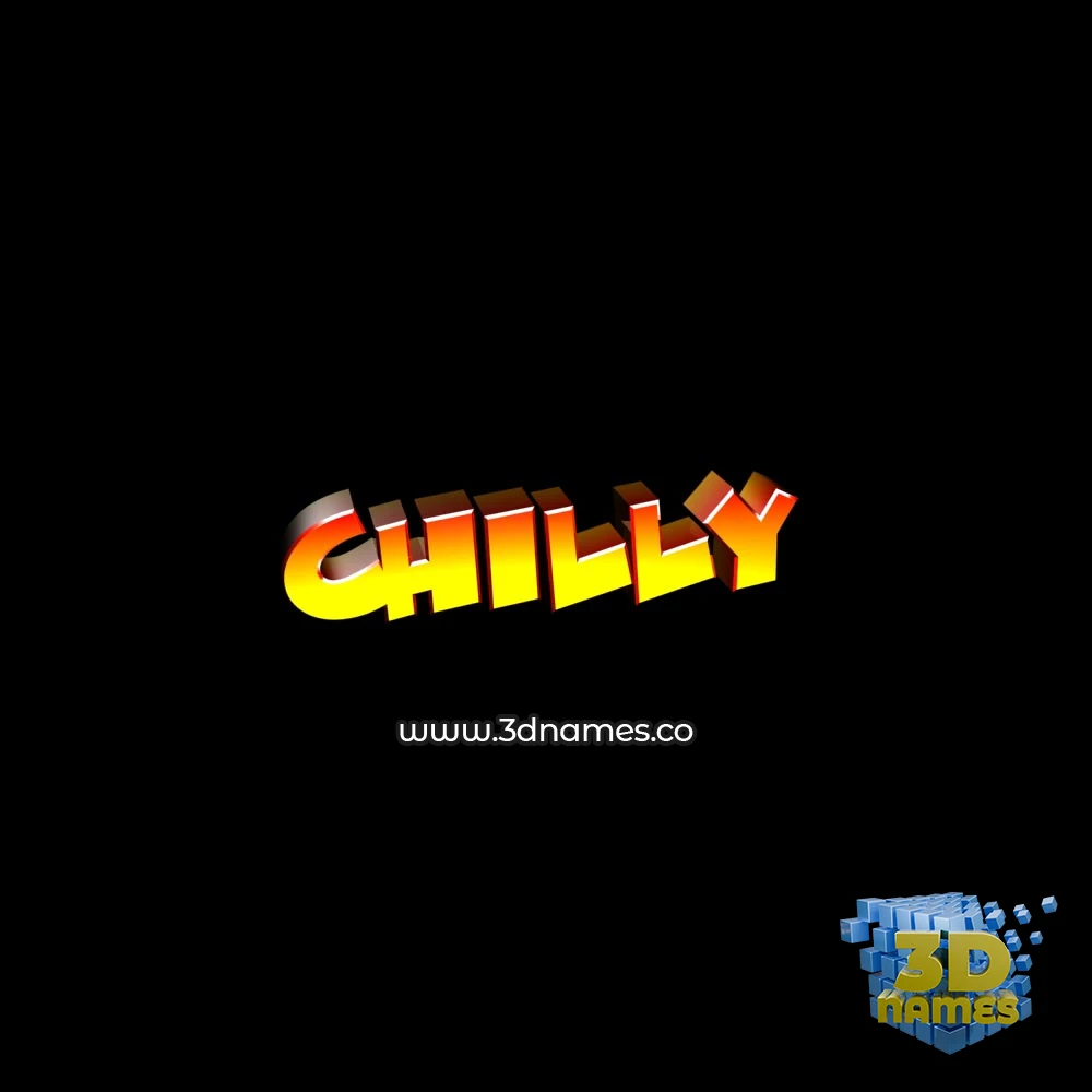 chilly in Black Background style - 3D name wallpaper