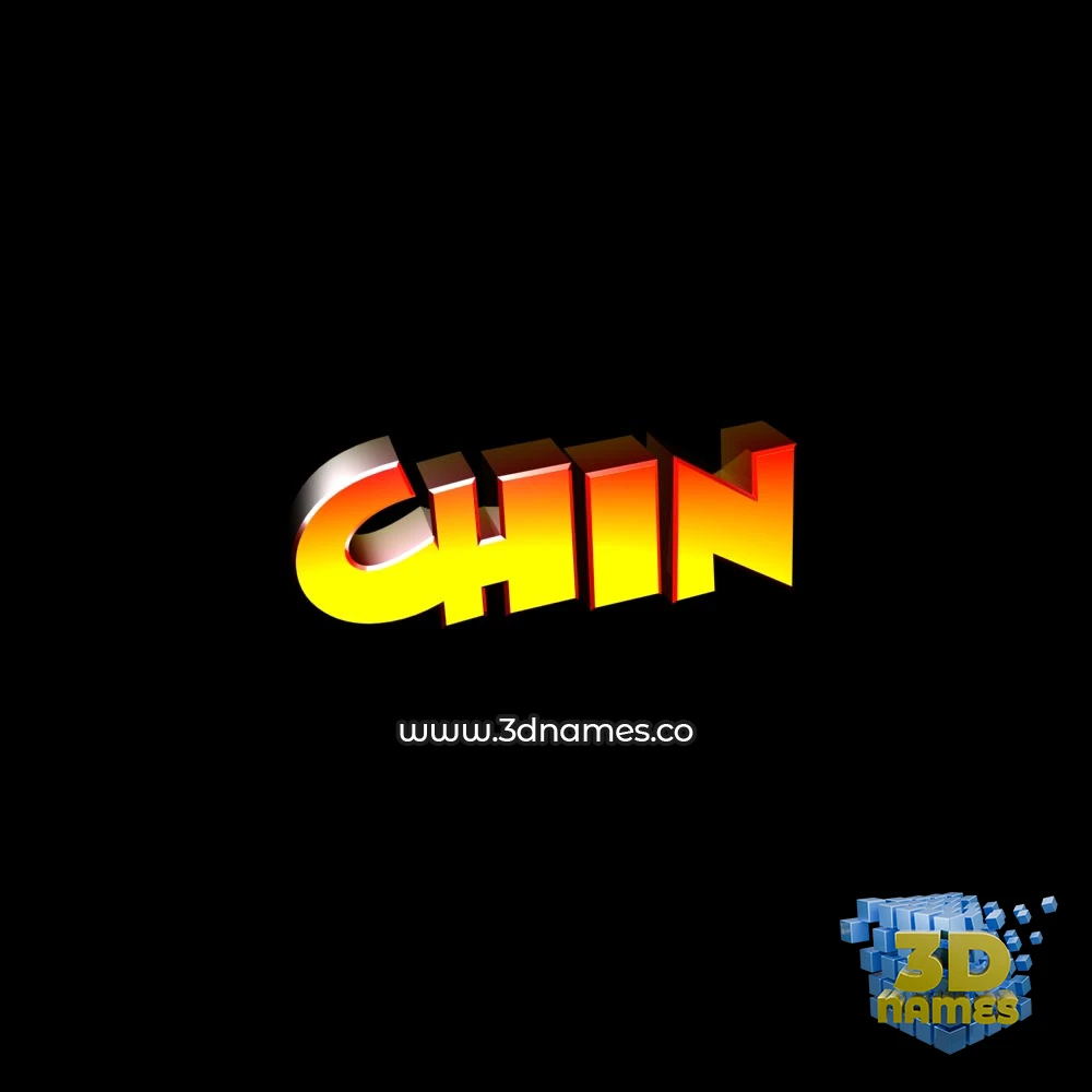 chin in Black Background style - 3D name wallpaper