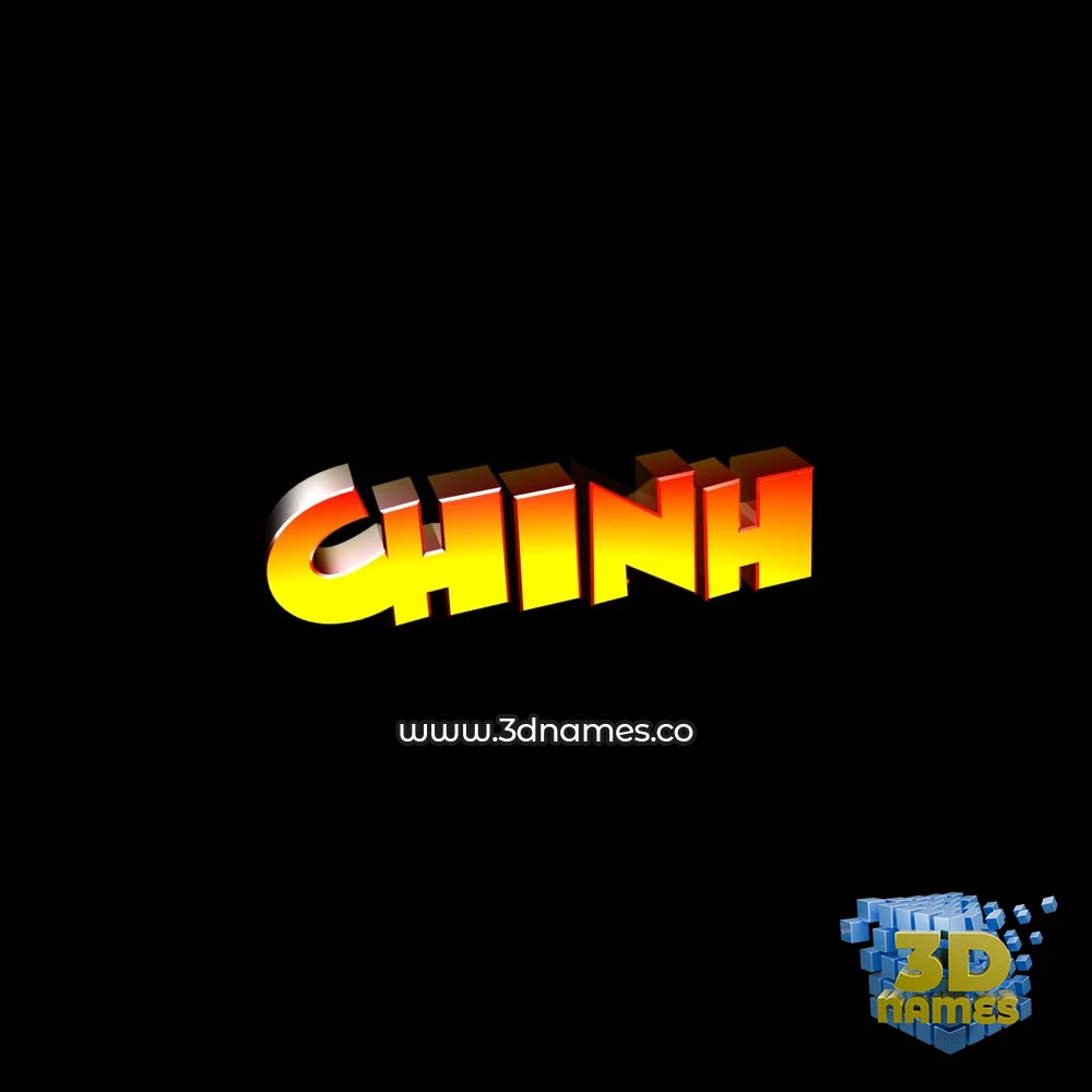 chinh in Black Background style - 3D name wallpaper