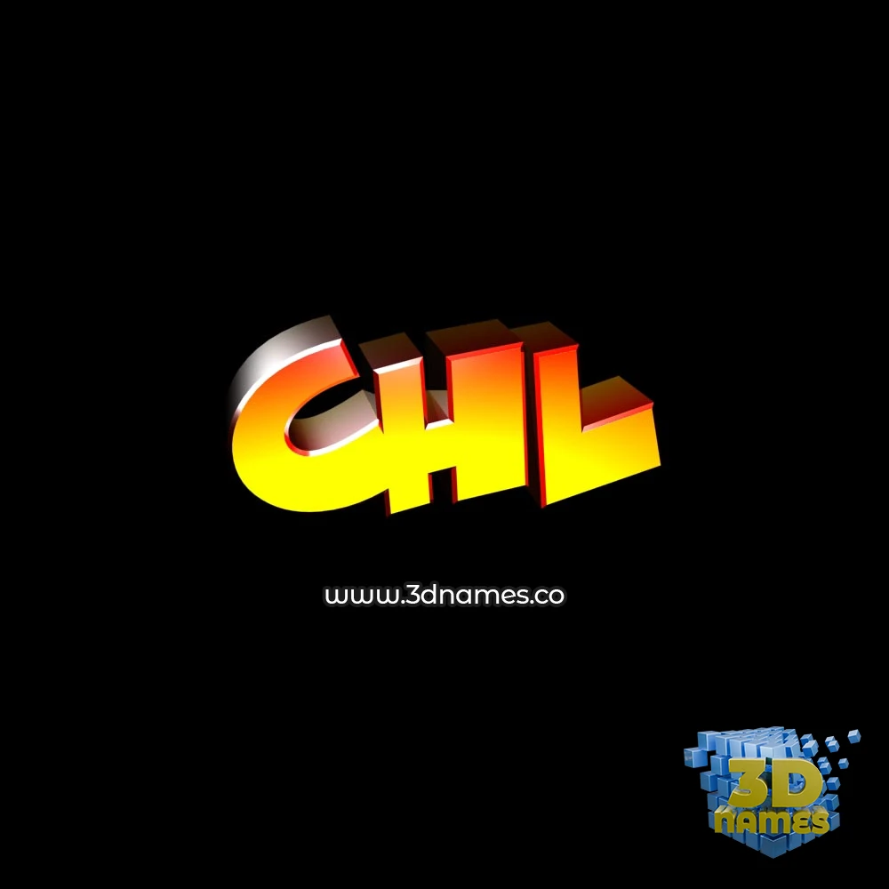 chl in Black Background style - 3D name wallpaper