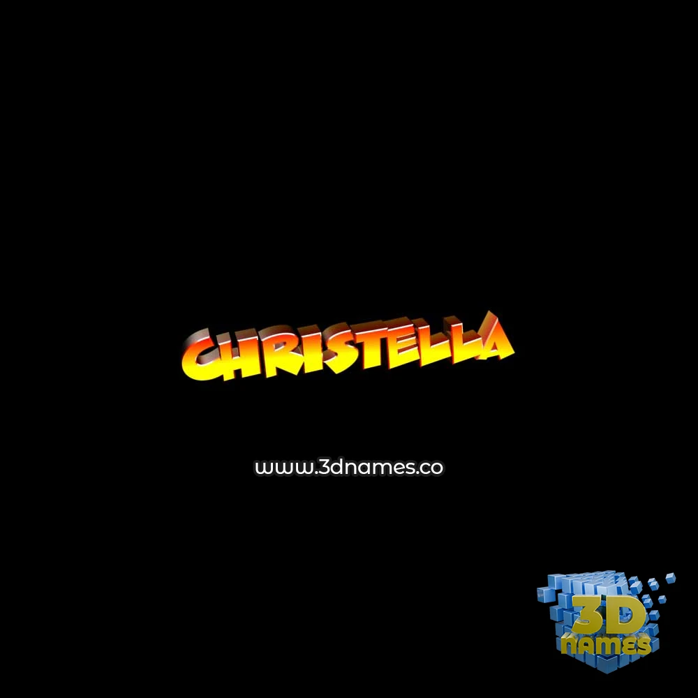 christella in Black Background style - 3D name wallpaper