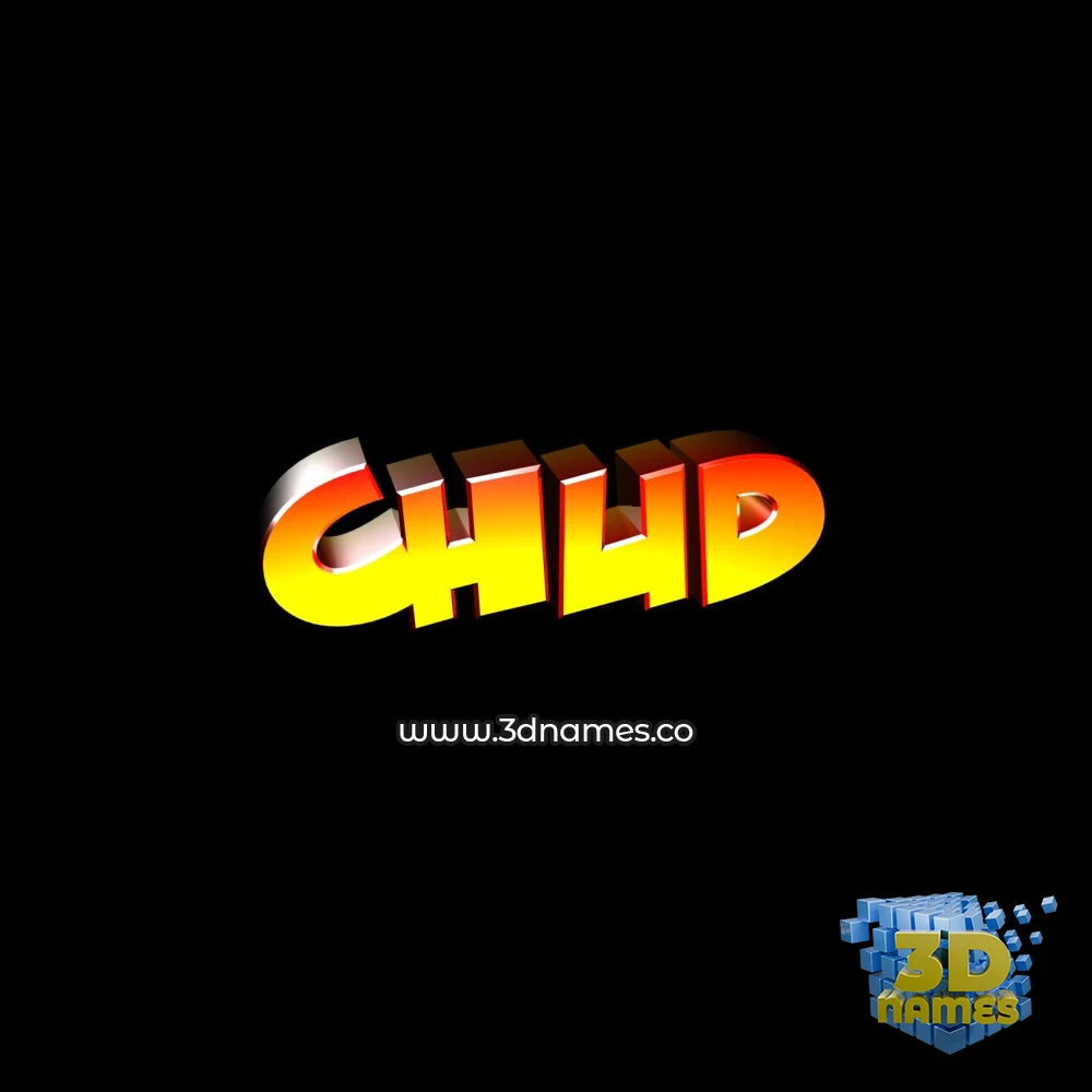 chud in Black Background style - 3D name wallpaper