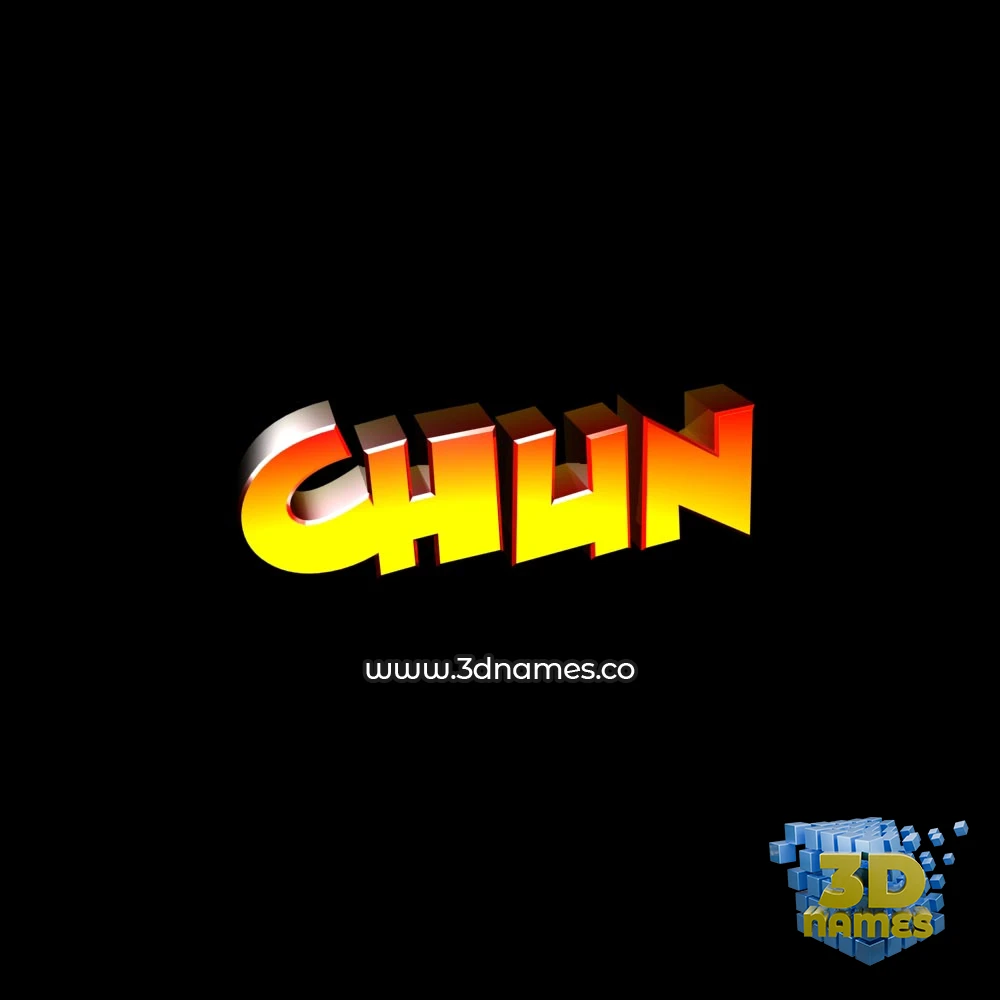 chun in Black Background style - 3D name wallpaper