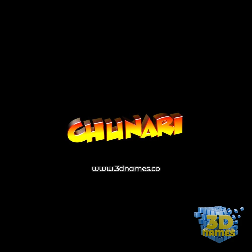 chunari in Black Background style - 3D name wallpaper