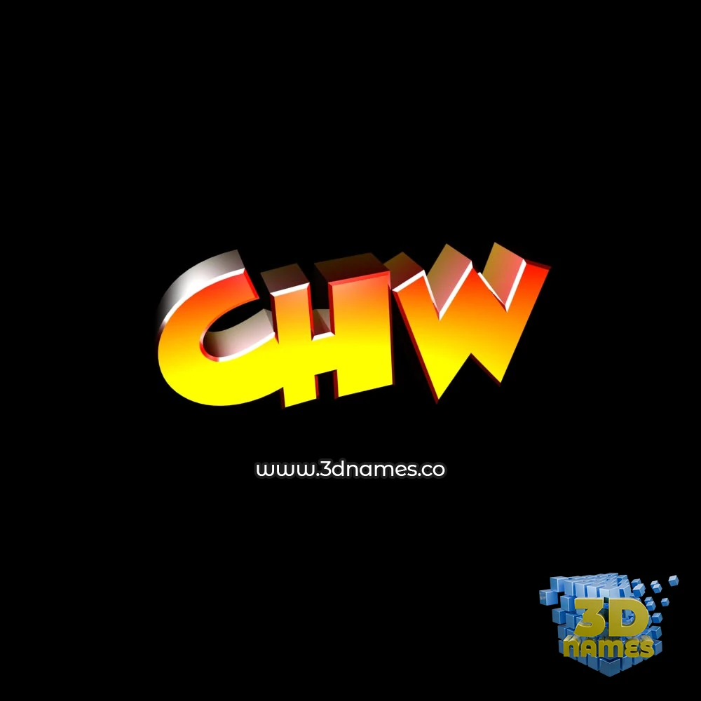 chw in Black Background style - 3D name wallpaper