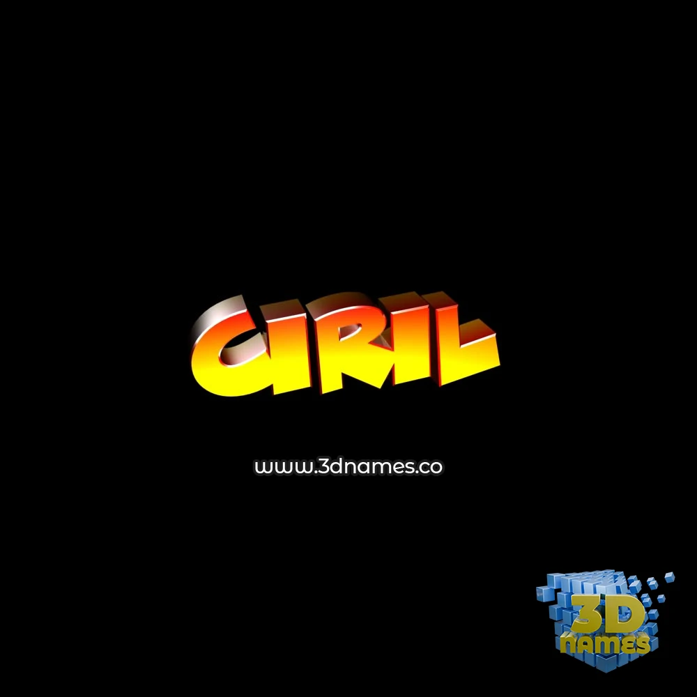 ciril in Black Background style - 3D name wallpaper