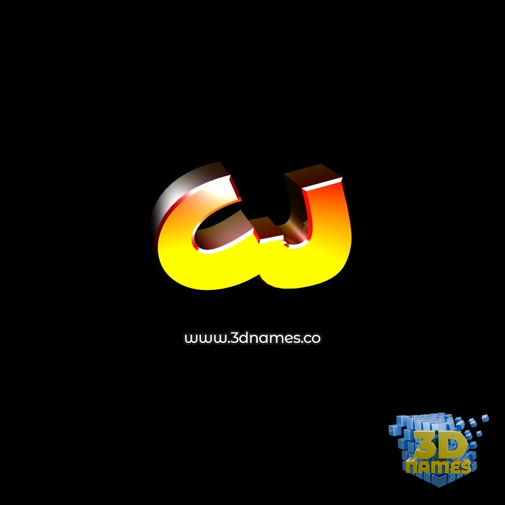 cj in Black Background style - 3D name wallpaper