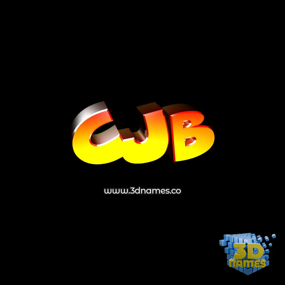 cjb in Black Background style - 3D name wallpaper