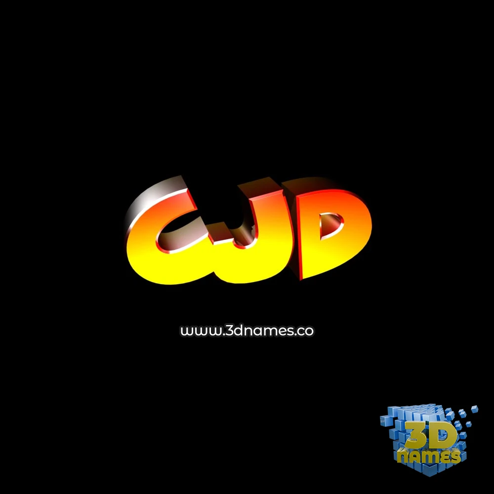 cjd in Black Background style - 3D name wallpaper