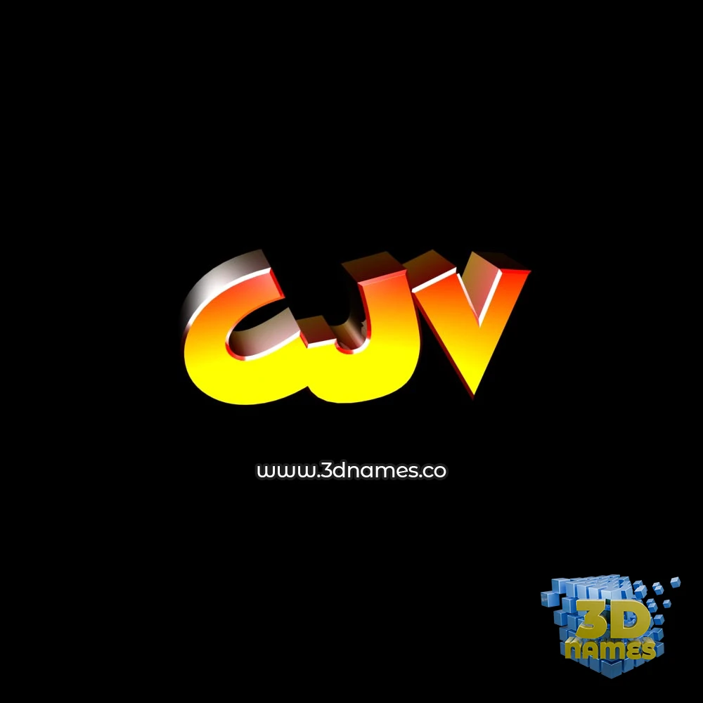 cjv in Black Background style - 3D name wallpaper